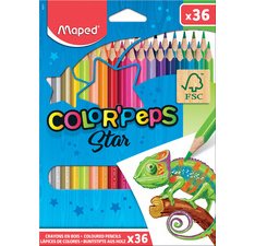 Crayon de couleur COLOR'PEPS Star, étui carton de 36