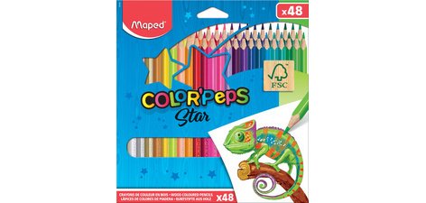 Crayon de couleur COLOR'PEPS Star, étui carton de 48