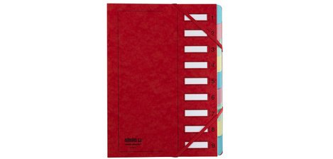 Elastic sorter series 237, 9 tabs, red