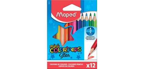 Crayons de couleur COLOR'PEPS Mini, étui carton de 12