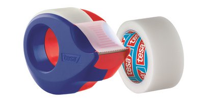 Mini plakbandafroller + 2 rollen onzichtbare tesafilm