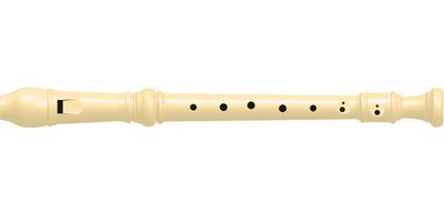 Flûte en plastique, trous 'Moderne', blanc