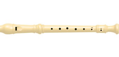 Flûte en plastique, trous 'Moderne', blanc