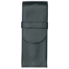 Etui pour stylo, pour 3 stylos, noir, cuir véritable