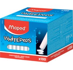 Craie pour tableau WHITE'PEPS, rond, blanc