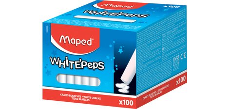Craie pour tableau WHITE'PEPS, rond, blanc