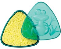 Eponge pour ardoise,en boîte 'grenouille',triangulaire