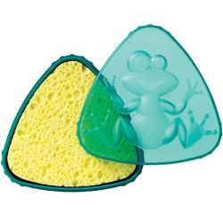 Eponge pour ardoise,en boîte 'grenouille',triangulaire
