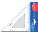Equerre Cristal 45 degrés, hypoténuse : 210 mm,