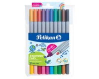En_rotulador pelikan colorella twin bipunta 20 colores estuche plastico 10 unidades