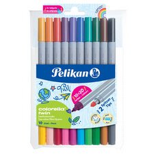 En_rotulador pelikan colorella twin bipunta 20 colores estuche plastico 10 unidades