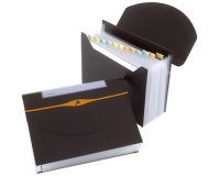 Porte-documents Optima, A4, 13 compartiments, PP, noir