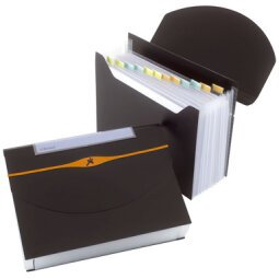 Porte-documents Optima, A4, 13 compartiments, PP, noir