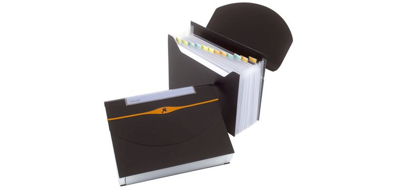Porte-documents Optima, A4, 13 compartiments, PP, noir