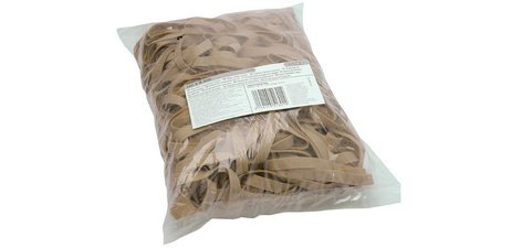 Bracelets caoutchouc, naturel, 150 x 10 mm - sac 1 kg