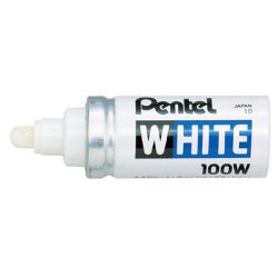 De_marqueur pentel peinture pointe conique large trait 3.0mm indélébile opaque tous usages tous matériaux coloris blanc