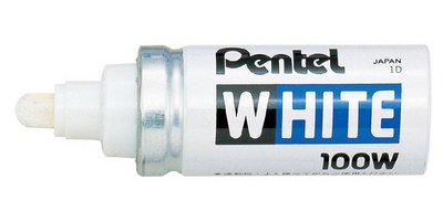 marqueur permanent X100W, pointe ogive, 2,9 mm, blanc