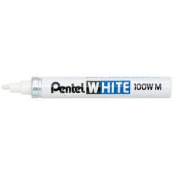 Marqueur permanent X100W, pointe ogive, 2,5 mm, blanc