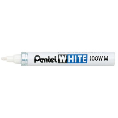 Marqueur permanent X100W, pointe ogive, 2,5 mm, blanc