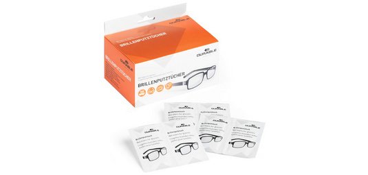 Lingettes nettoyantes pour lunettes Durable, boîte présentoir de 100