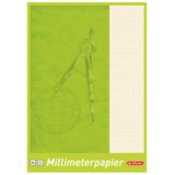 Bloc de papier millimétré A4, 80 g/m2, 25 feuilles