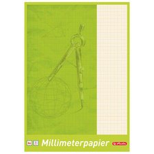 Bloc de papier millimétré A4, 80 g/m2, 25 feuilles