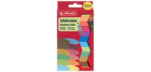 Chalk for board, assorted, cardboard case of 12