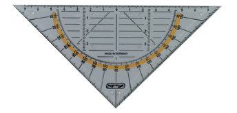 Equerre géométrique, hypoténuse: 160 mm