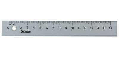 Kunststofflineal, 160 mm lang, transparent
