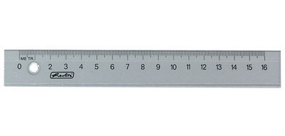 Règle en plastique, 160 mm de longueur, transparente