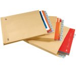 Pochettes à soufflets, 280 x 410 mm, kraft armé, brun