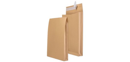Versandtaschen mit B4-Falten, ohne