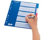 Intercalaires en plastique, blanc, A4, 10 touches