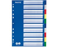 Intercalaires en plastique, blanc, A4, 10 touches