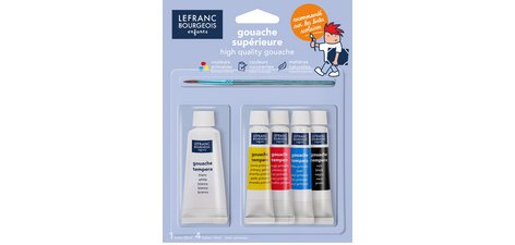 Gouache en tube, set de 5 tubes assortis