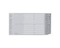 Intercalaires en plastique, A-Z, A5 paysage, PP, gris