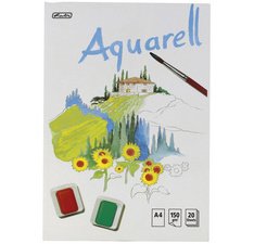 Blok aquarelpapier, 210 x 298 mm, inhoud: 20 vellen