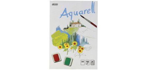 Bloc de papier aquarelle, 210 x 298 mm, contenu: 20