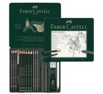 FABER-CASTELL Kit PITT GRAPHITE medium, étui de 19 pièces