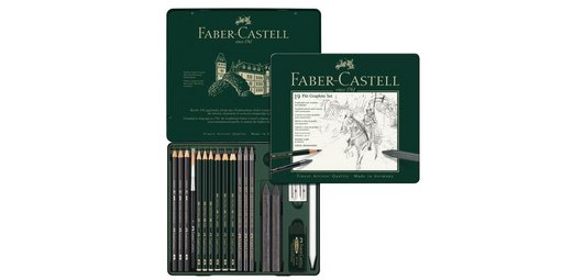 FABER-CASTELL Kit PITT GRAPHITE medium, étui de 19 pièces