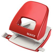 Perforadora de oficina 2 agujeros Leitz - Capacidad 30 hojas - Color rojo