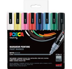 Marqueur à pigment PC5M, étui de 8, couleurs portrait