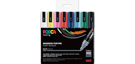 Marqueur à pigment PC5M, étui de 8, couleurs portrait