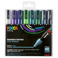 Marqueur à pigment PC-5M, étui de 8, couleurs froides