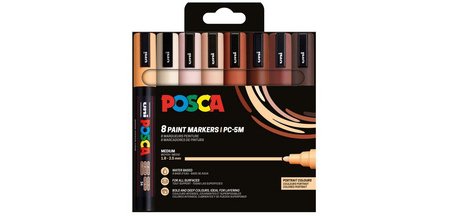 Marqueur à pigment PC-5M, étui de 8, couleurs froides