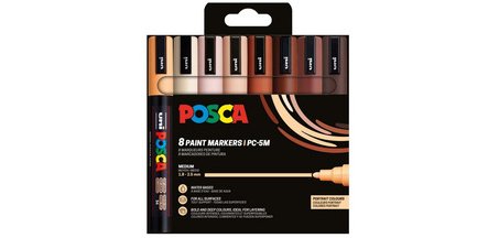 Marqueur à pigment PC-5M, étui de 8, couleurs froides