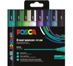 Marqueur à pigment PC-5M, étui de 8, couleurs froides