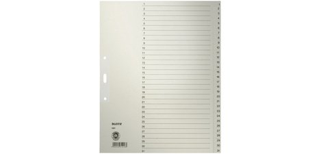 Natural paper dividers, numbered, A4 size