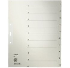 Intercalaires en papier naturel, numéroté, format A4