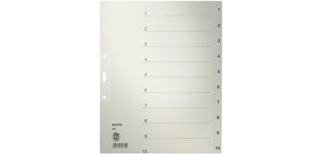 Natural paper dividers, numbered, A4 size